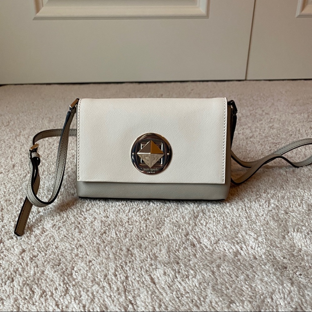 Cream and Grey Kate Spade Crossbody Used Once!